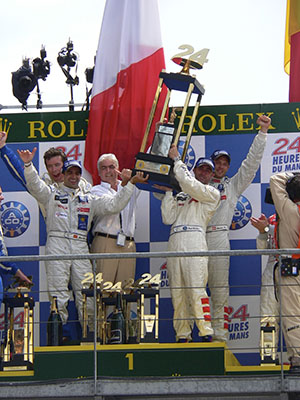 Winning podium Le Mans