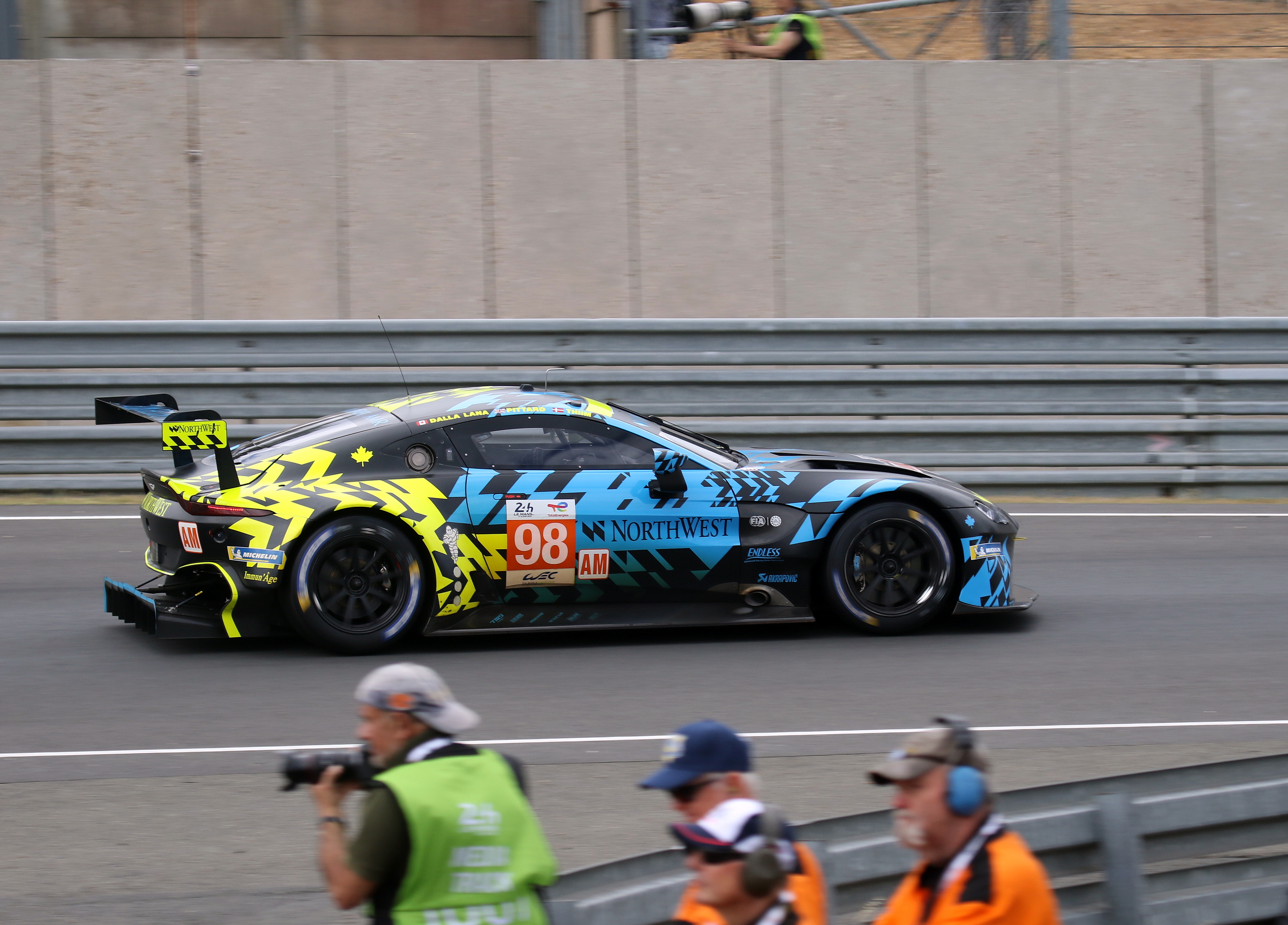 Aston Martin Vantage AMR - Paul Dalla Lana, David Pittard & Nicki Thiim in the Esses at the 2022 Le Mans (53554041103).jpg